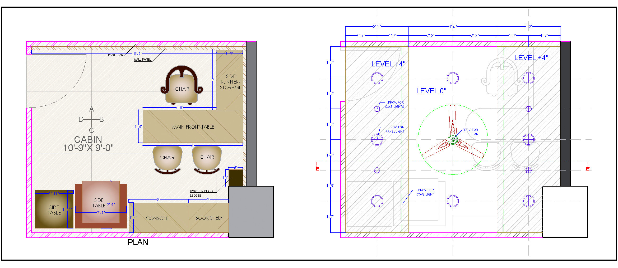 Executive Office Cabin Layout Plan with RCP CAD File